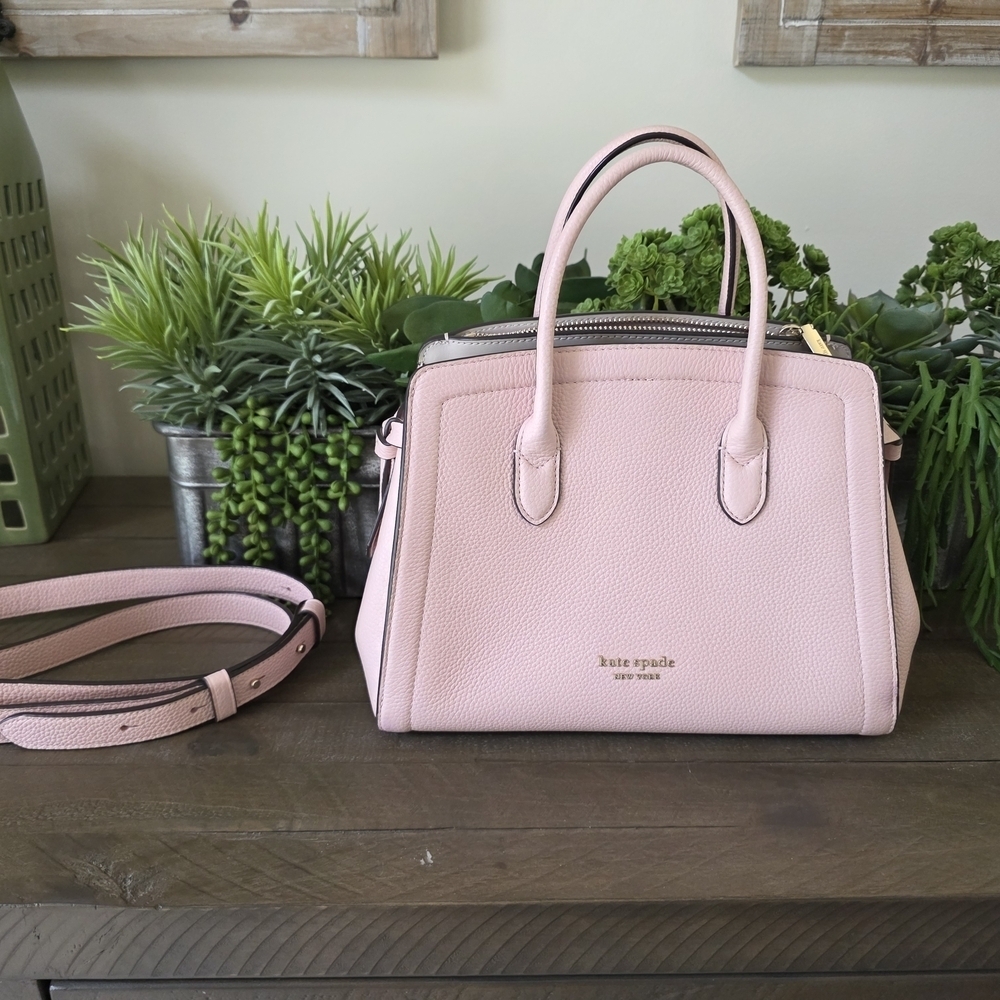 Kate Spade Mini Knott Leather Satchel/Crossbody In Mochi Pink - Picture 5 of 11